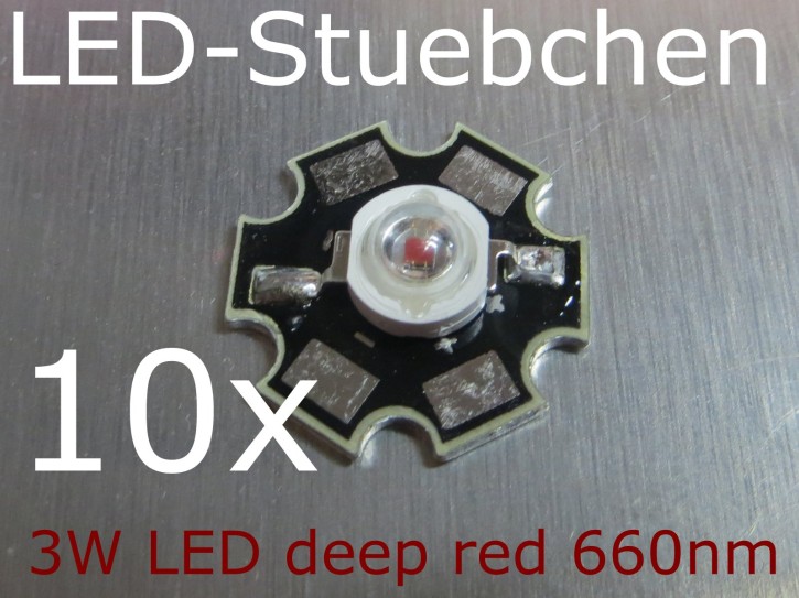 10x 3W High-Power LED Tiefot deep red 660nm 700mA grow