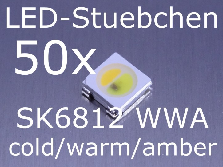 50x SK6812 kaltweiss/warmweiss/amber LED mit integriertem WS2811 controller