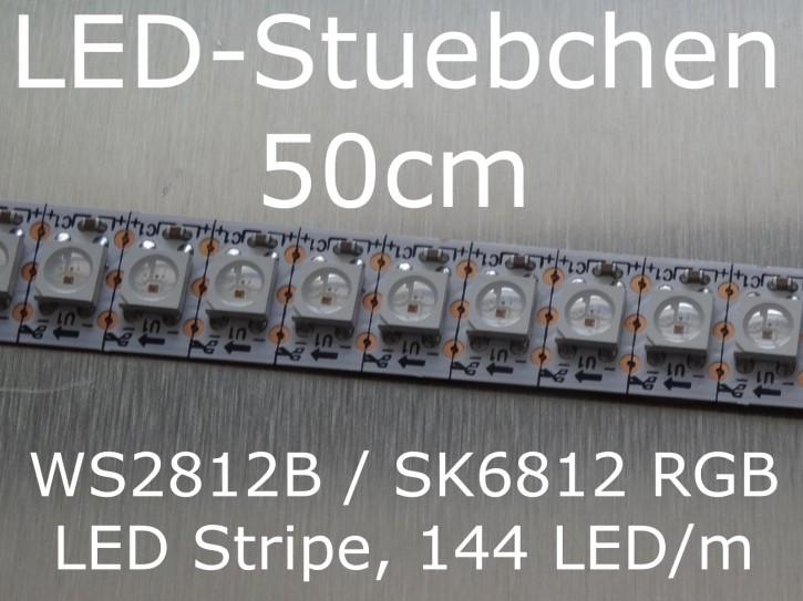 0,5m WS2812B / SK6812 RGB LED Stripe 0,5m - 144 LED/m - integrierter Controller