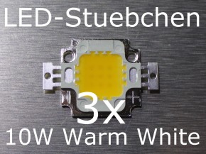 3x 10W High-Power LED Warmweiss