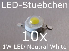 10x 1W High-Power LED Emitter Neutralweiss 350mA