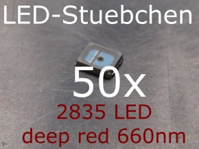 50x 2835 LED Tiefrot / deep red 660nm, grow LED