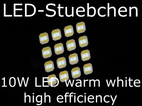 3x 10W High-Efficiency High-Power LED Warmweiss 1000mA incl. Wärmeleitklebeband
