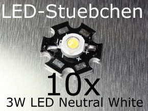 10x 3W High-Power LED Neutralweiss 700mA