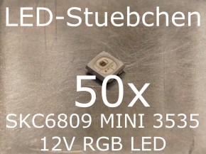 50x SKC6809 MINI - 12V 3535 RGB LED mit integriertem Treiber IC