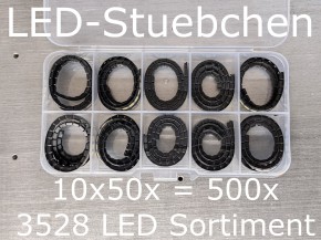 3528 SMD LED Sortiment 10x50 = 500x, 10 Farben